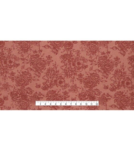 Large Tonal Floral Red 108" Wide Flannel Fabric, , hi-res, image 4