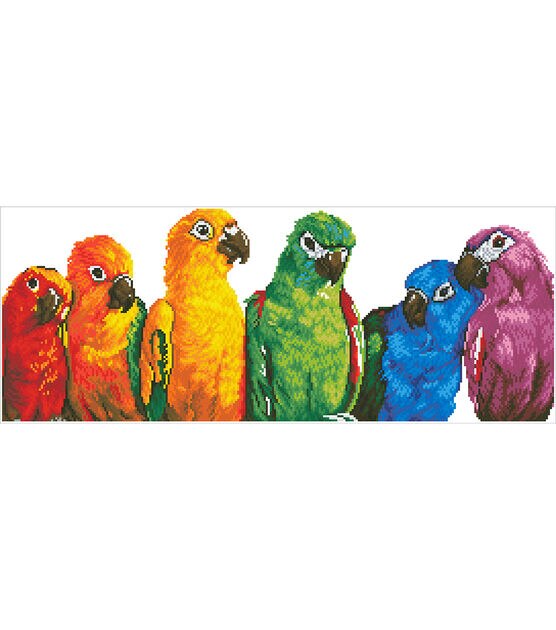 Diamond Dotz Diamond Embroidery Art Kit 22.44''X16.14'' Rainbow Parrots, , hi-res, image 3