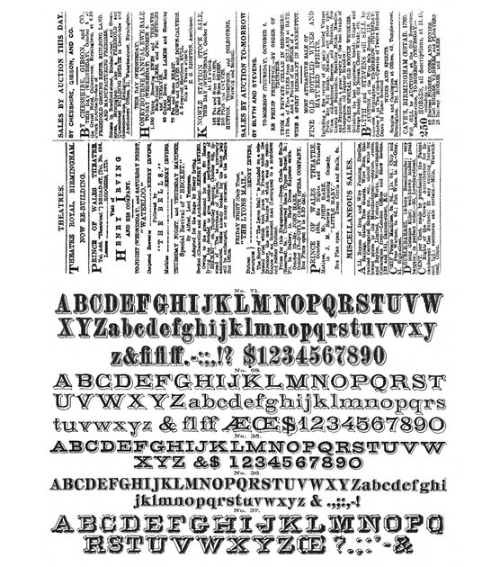 Tim Holtz Cling Stamps 7"X8.5" Newsprint & Type, , hi-res, image 2