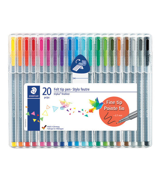 Staedtler Markers w. Pencil Case - 20 pcs. - 0.3 mm - Green