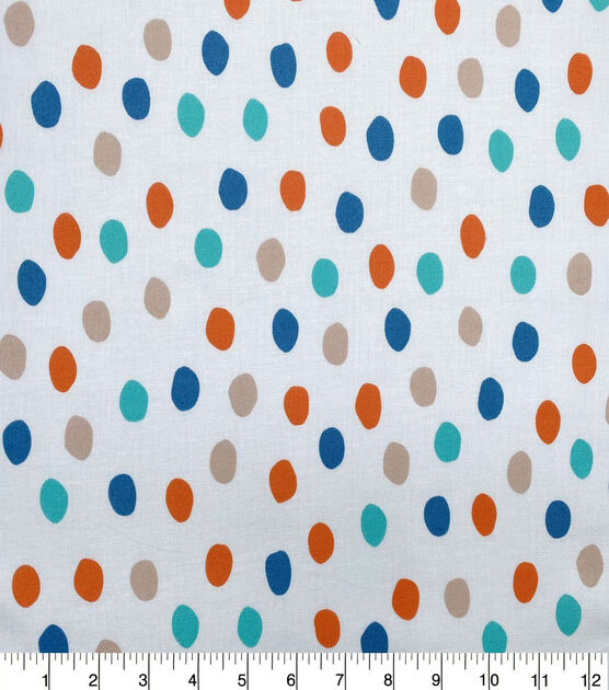 Orange & Blue Dots Quilt Cotton Fabric by Quilter's Showcase