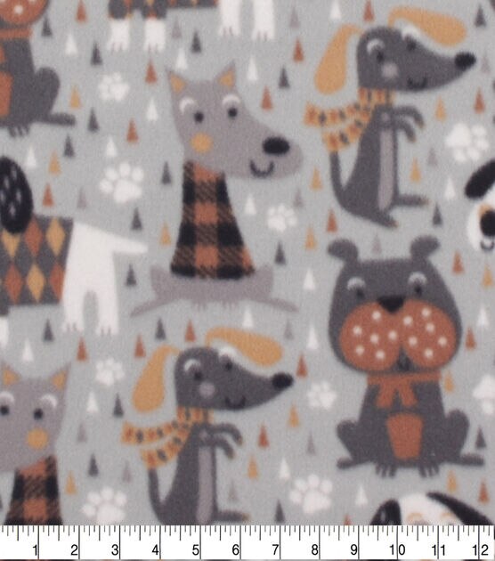 Sweater Dogs Blizzard Print Fleece Fabric