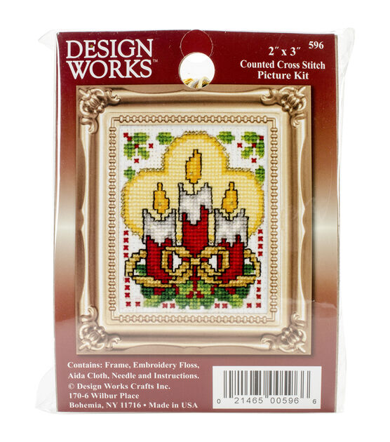 Design Works 2" x 3" Candles Counted Cross Stitch Ornament Kit