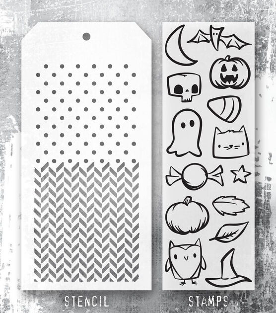 Large 11x17 Adhesive Stencils in Halloween Designs, 6 pack - 889092933942