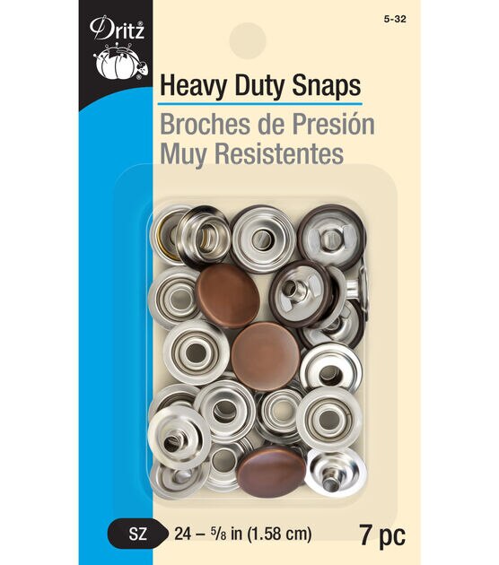Dritz 5/8" Heavy Duty Snaps, 7 Sets, Copper