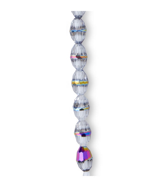 7" Clear & Rainbow Faceted Crystal Glass Strung Beads by hildie & jo, , hi-res, image 3