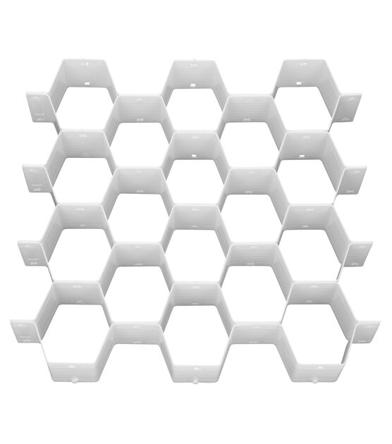 Simplify 14.5" x 3" White Honeycomb Drawer Organizer, , hi-res, image 4
