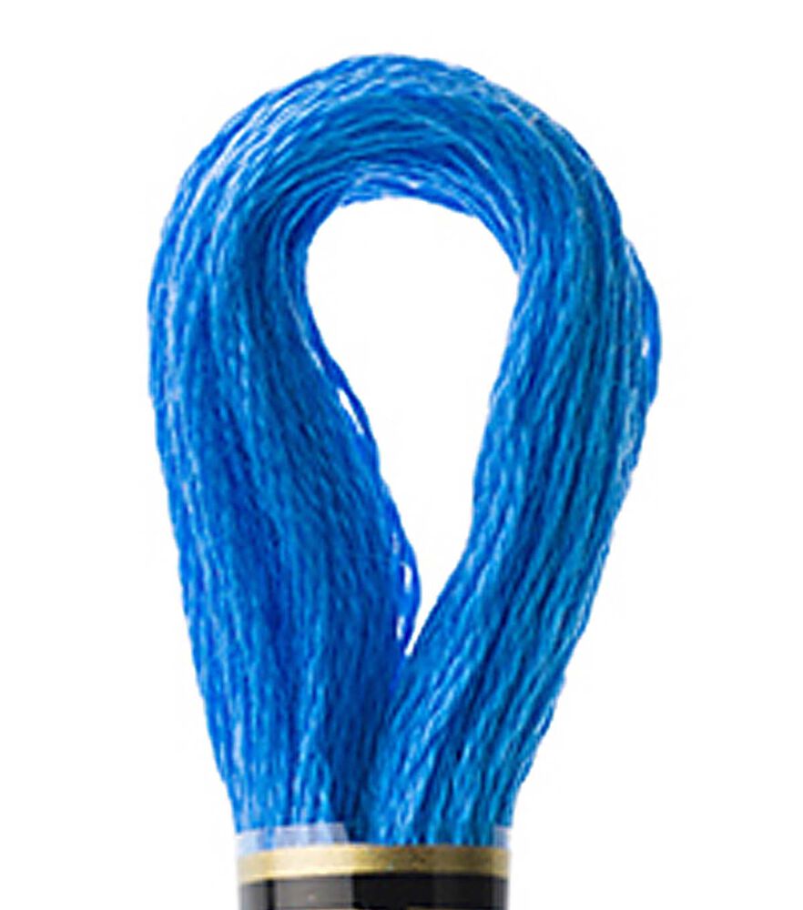 DMC 8.7yd Blues & Purples Cotton Embroidery Floss, 3843 Electric Blue, swatch, image 16