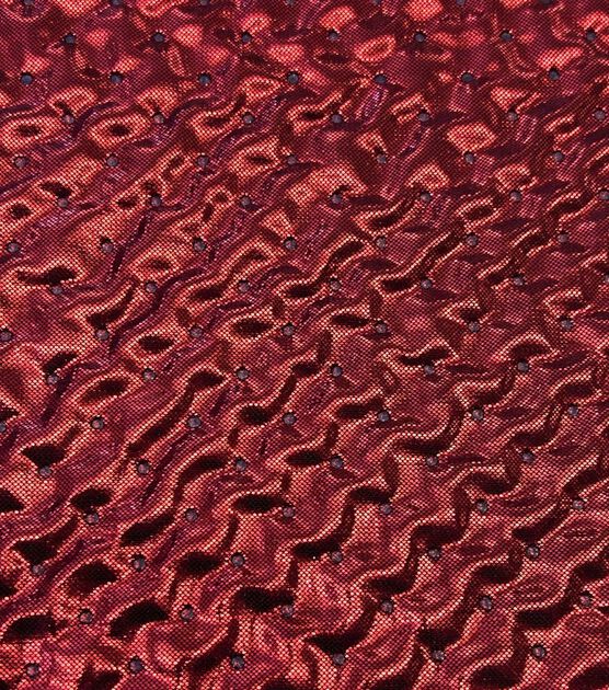 Red 3D Texture Metallic Knit Fabric by The Witching Hour, , hi-res, image 2