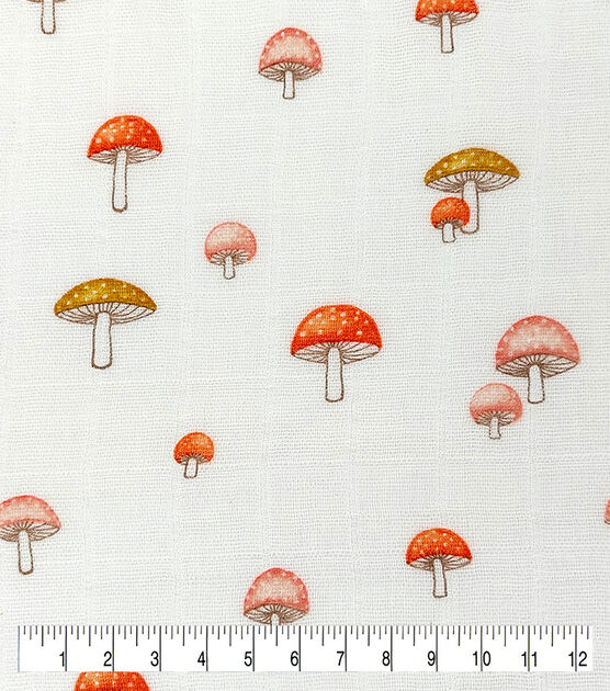 Woodland Mushroom Swaddle Organic Nursery Cotton Fabric, , hi-res, image 3