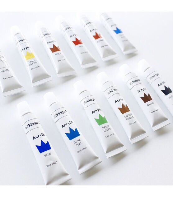 KINGART Studio Acrylic Paint 12ml (.4oz) Set of 48 Colors, , hi-res, image 3