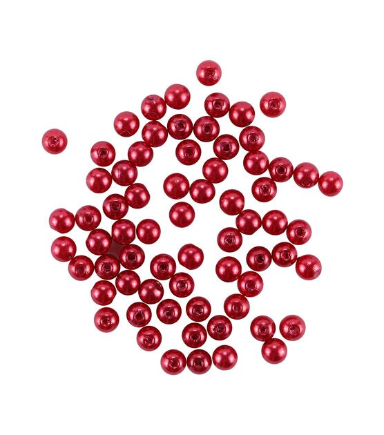 6mm Red Round Plastic Pearl Beads 120pc by hildie & jo, , hi-res, image 2