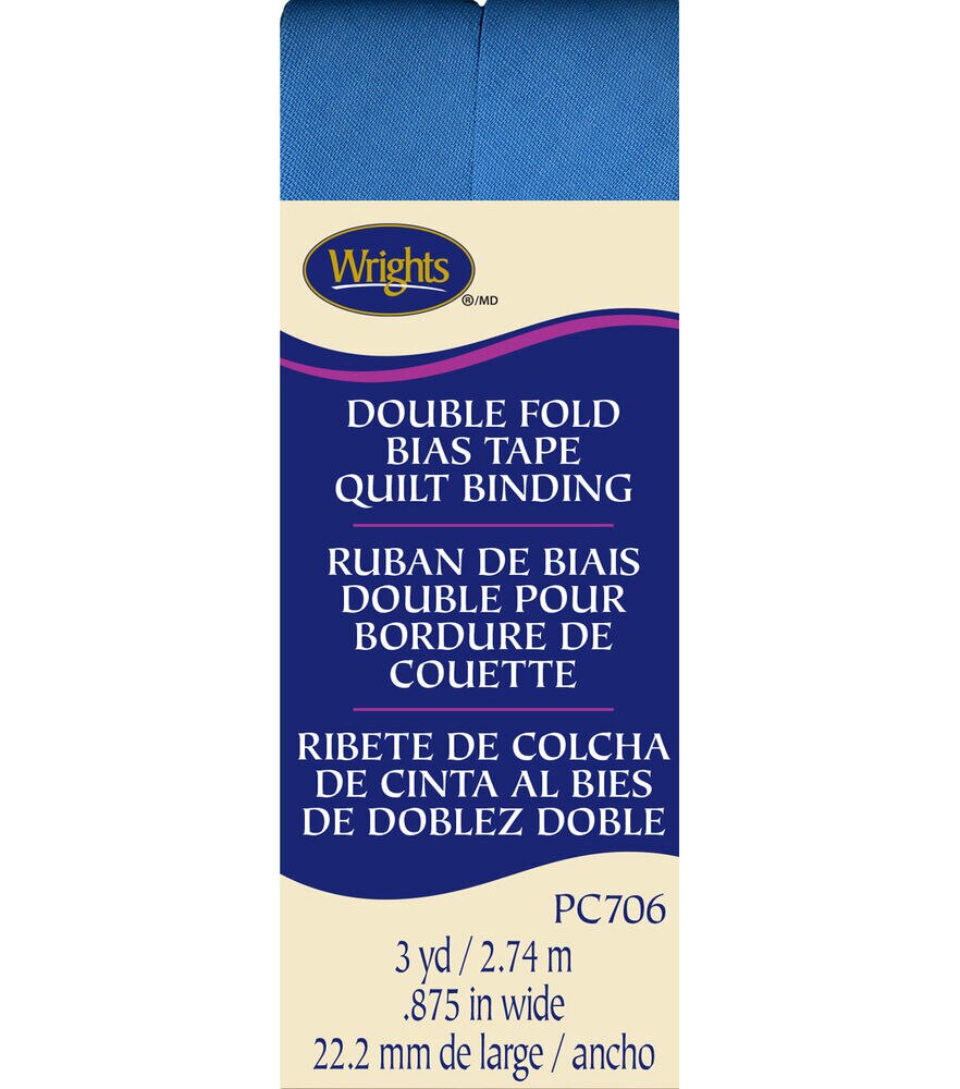 Wrights 7/8" x 3yd Double Fold Quilt Binding, Porcelain, swatch