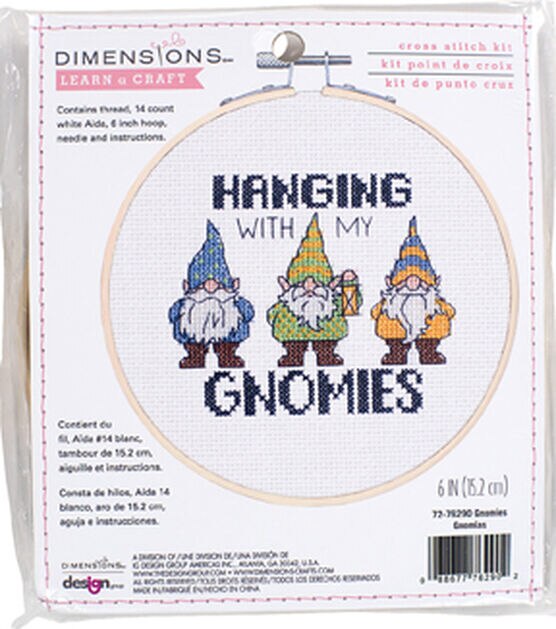 Dimensions 6" Gnomies Counted Cross Stitch Kit