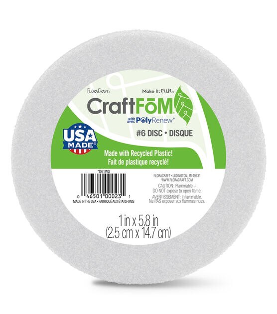 FloraCraft CraftFoM Disc 1 Inch x 5.8 Inch White