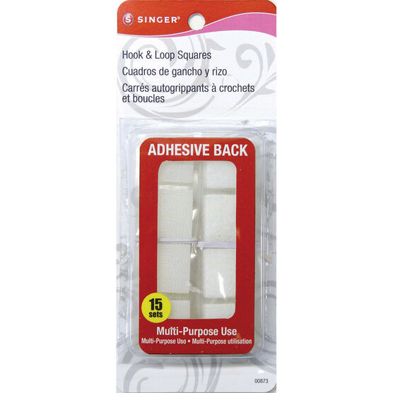 Adhesive Squares White Hook And Loop