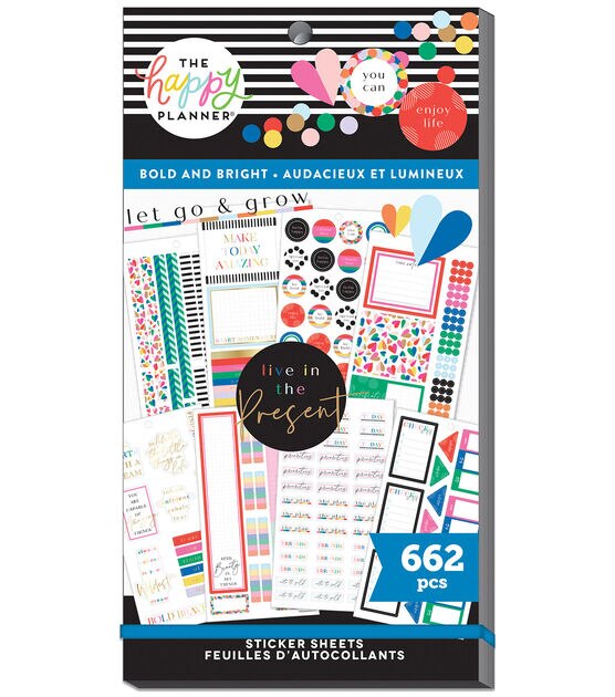 662pc Bold & Bright Happy Planner Sticker Pack