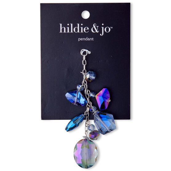 3" Silver Chain Pendant With Iridescent Beads by hildie & jo