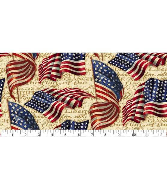 Springs Creative We Pledge Allegiance 43'' Patriotic Cotton Fabric, , hi-res, image 2