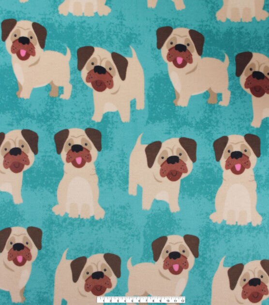 48" Wide Pugs No Sew Fleece Blanket, , hi-res, image 4