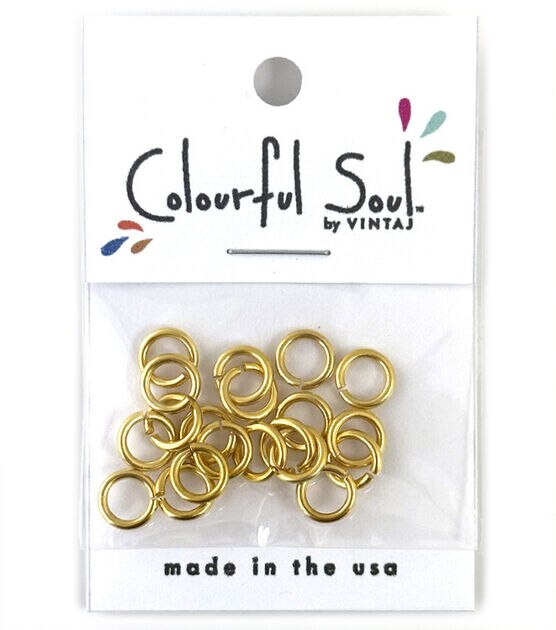 Vintaj Colourful Soul 20 pk 8mm 10K Gold-plated Jump Rings
