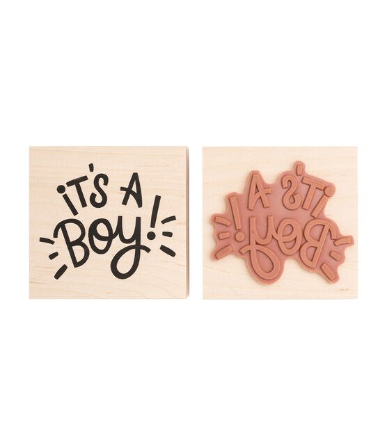 American Crafts Wooden Stamp It's a Boy, , hi-res, image 2