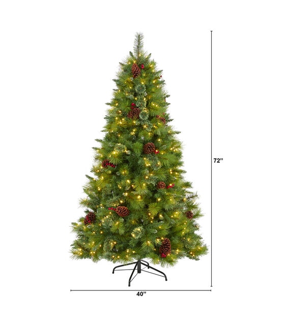 Nearly Natural 6' Clear Pre Lit Montana Mixed Pine Christmas Tree, , hi-res, image 2