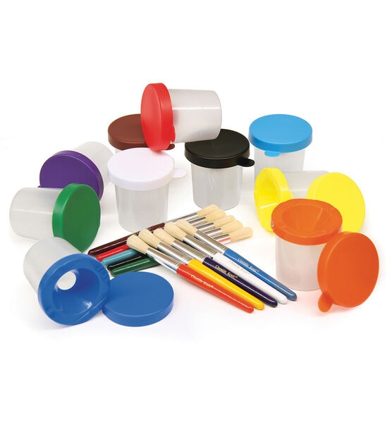 Creativity Street 20ct Assorted No Spill Cups & Brushes