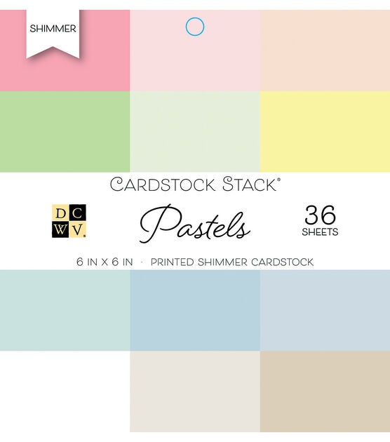 DCWV 36 Sheet 6" x 6" Pastel Printed Shimmer Cardstock Pack