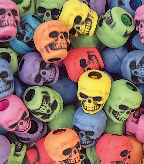 The Beadery 250ct Multicolor Circus Skull Beads