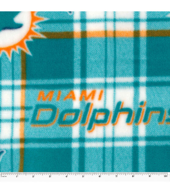 Fabric Traditions Miami Dolphins Fleece Fabric Plaids