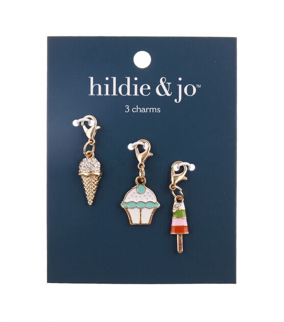 3ct Metal & Glass Ice Cream Dangle Charms by hildie & jo