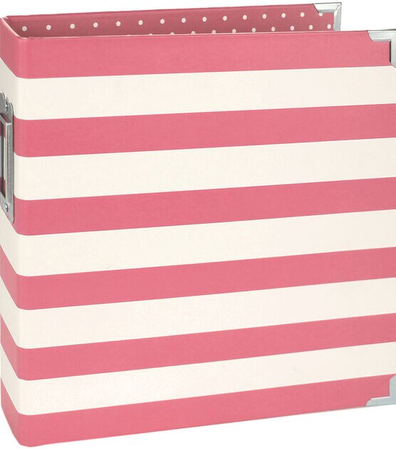 Sn@p! Designer Binder 6"X8" Pink Stripe, , hi-res, image 2