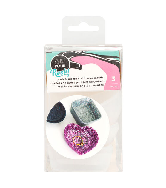 American Crafts Color Pour Resin Mold 3/pkg-catch All Dish - Square, Circle  & Heart : Target