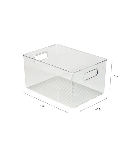 Simplify 11" x 6" Clear Vertical Stripe Organizer With Cutout Handles, , hi-res, image 4