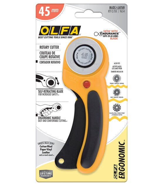 Olfa Deluxe 45mm Ergonomic Rotary Cutter, Olfa #RTY2DX
