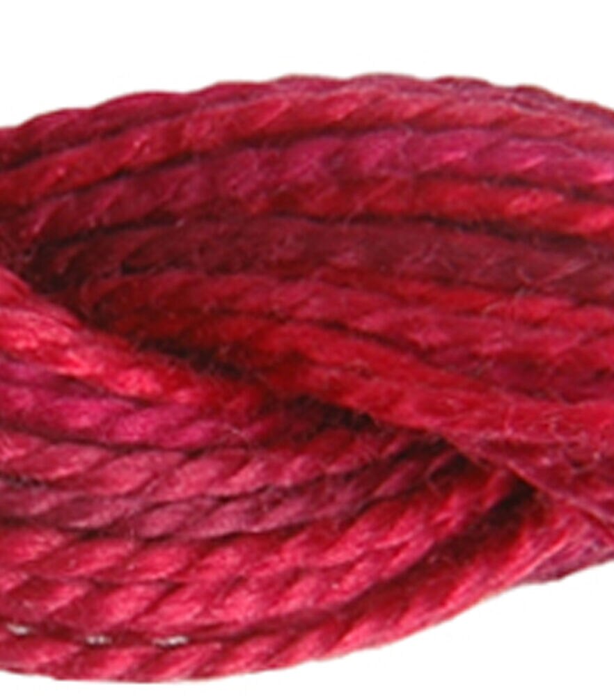 DMC 27yd Pearl Size 5 Cotton Embroidery Thread, Radiant Ruby, swatch