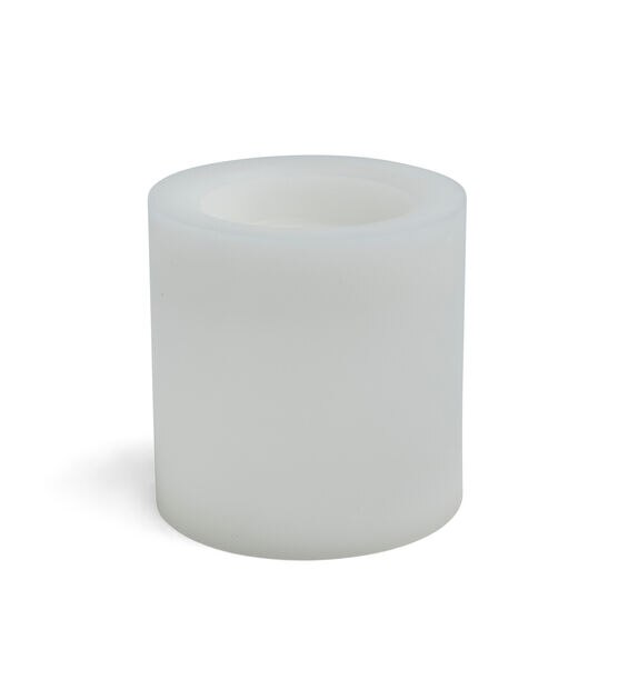 6" x 6"  LEDWhite Smooth Wax Pillar Candle by Hudson 43, , hi-res, image 3