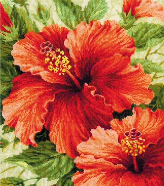 RIOLIS 16" x 20" Hibiscus Counted Cross Stitch Kit