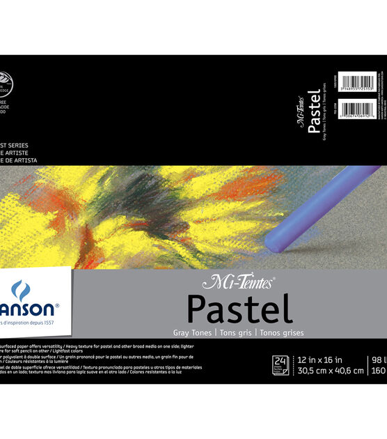 Canson Mi Teintes Pastel 24 sheet 12''x16'' Paper Pad Gray Tones