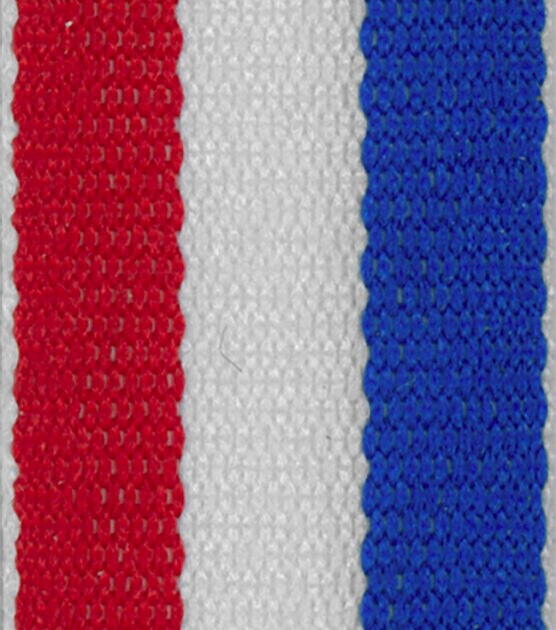 Offray 5/8"x9' Tri Stripes Woven Patriotic Ribbon Royal