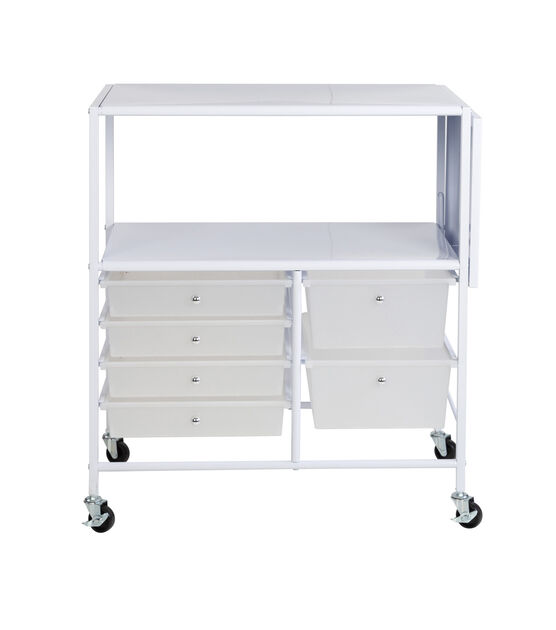 31" Rolling Storage Cart With 6 Drawers & Extended Table by Top Notch, , hi-res, image 6