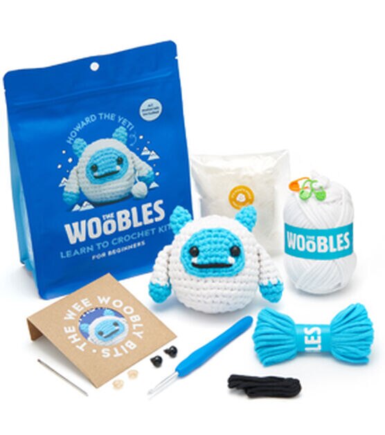 The Woobles Narwhal Beginners Crochet Kit with Easy Peasy Yarn
