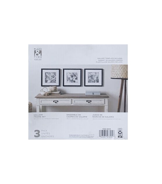Black Matted 3-pc. Gallery Wall Frame Set, 8x8