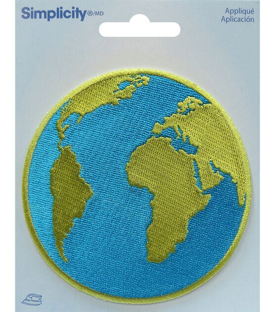 Simplicity Embroidered Globe Iron On Patch