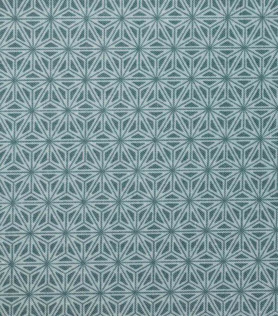 Asian Inspired Premium Cotton Print Fabric  Teal Starburst