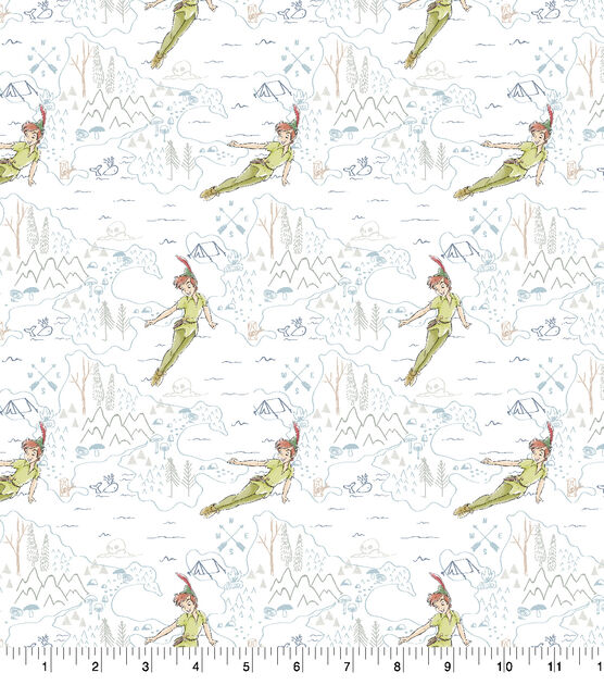 Peter Pan Cotton Fabric Neverland Map