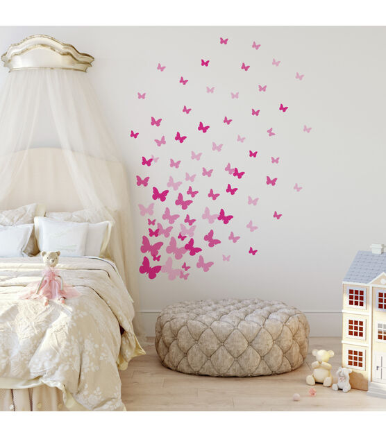 RoomMates Wall Decals Pink Flutter Butterflies, , hi-res, image 3