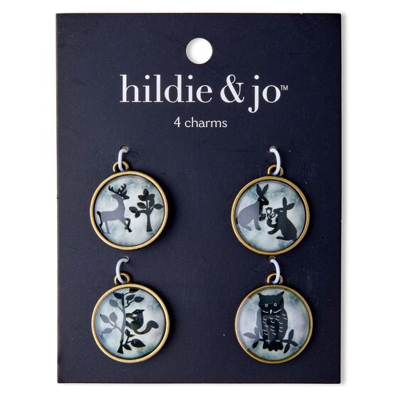 4ct Oxidized Brass & Black Animal Bubble Top Charms by hildie & jo