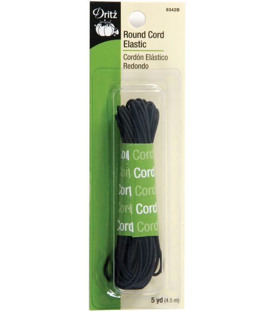 Dritz Round Cord Elastic 5yd Black